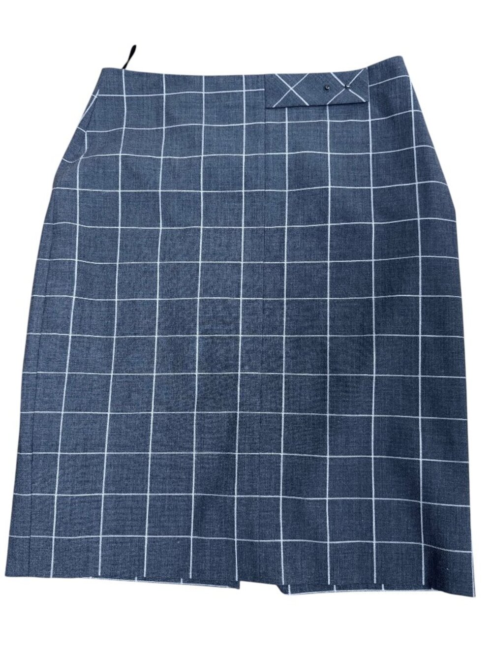 Boss Hugo Boss Wool Blend Windowpane Pencil Skirt Gray Plaid (8)